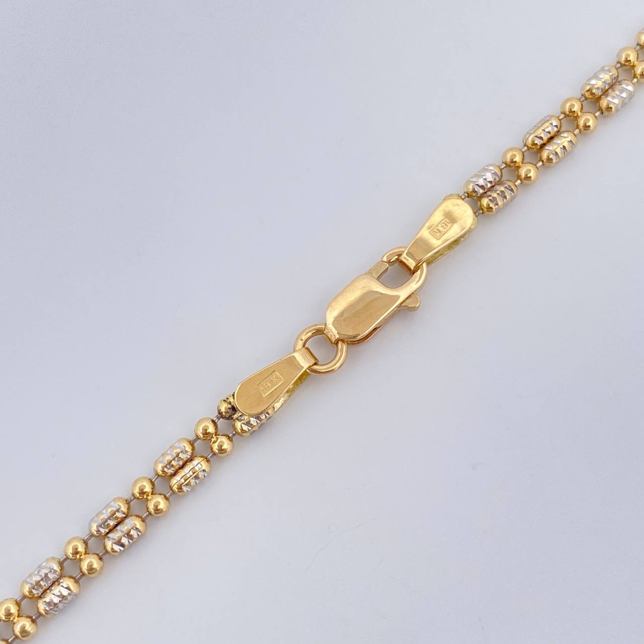 Cadena Ice 11.5gr / 60cm / Dos Oros Amarillo Blanco +4 18K $