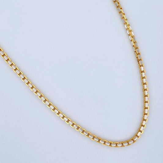 Cadena Veneciana 29gr / 60.5cm / Dos Oros Amarillo Blanco +3 18K $