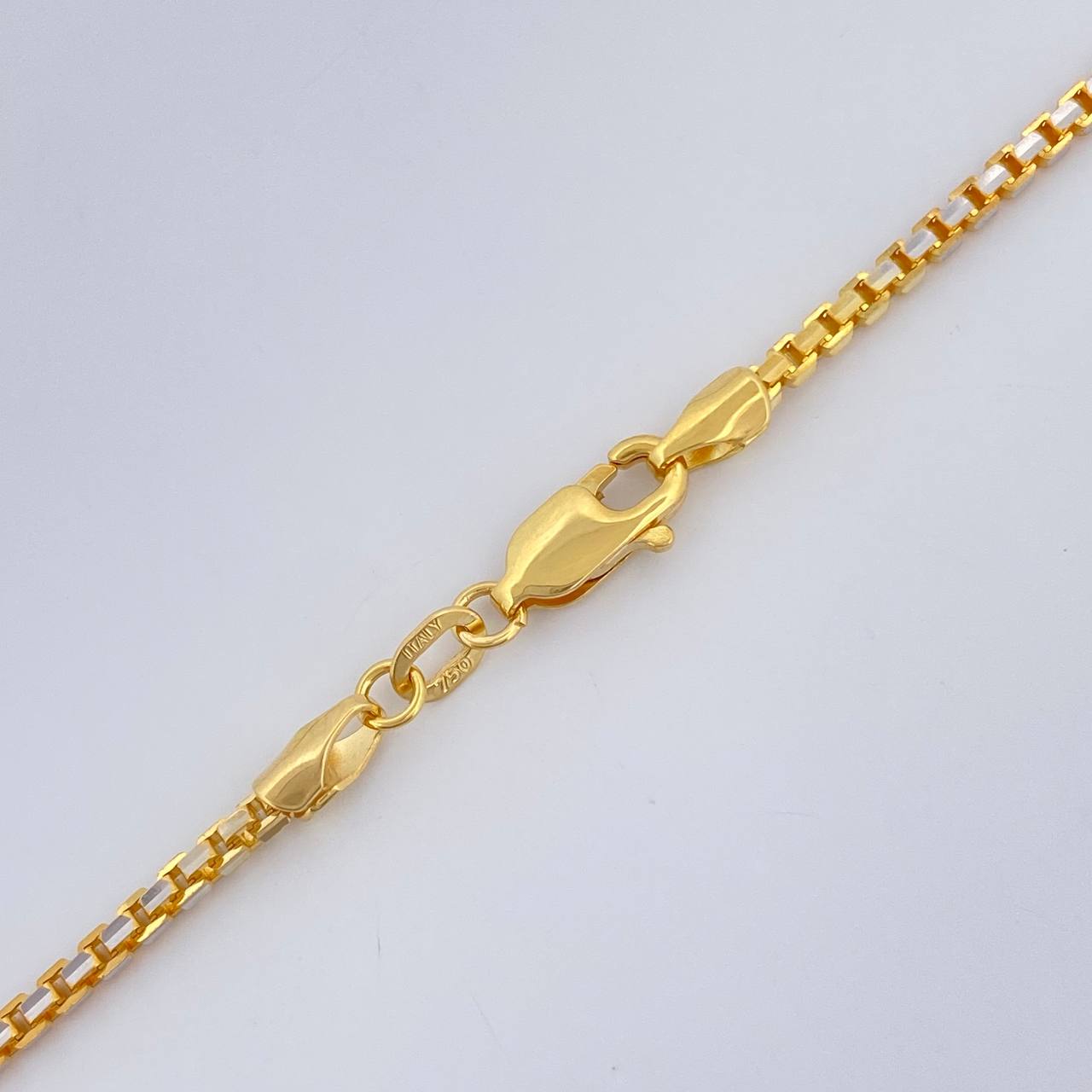 Cadena Veneciana 13.8gr / 60cm / Dos Oros Amarillo Blanco +3 18K $