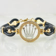 Pulso Caucho Herraje Corona 18.2gr / 19cm / Dos Oros Amarillo Blanco 18K ©
