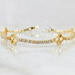 Pulso Tennis Trebol Dorado 16.2gr / 20.5cm / Oro Amarillo Nac.Esp. 18K ©