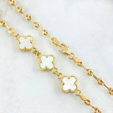 Cadena GC Trebol Blanco 7.8gr / 45cm / Oro Amarillo Nac.Esp. 18K