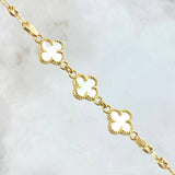 Cadena GC Trebol Blanco 7.8gr / 45cm / Oro Amarillo Nac.Esp. 18K