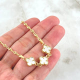 Cadena GC Trebol Blanco 7.8gr / 45cm / Oro Amarillo Nac.Esp. 18K