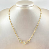 Cadena GC Trebol Blanco 7.8gr / 45cm / Oro Amarillo Nac.Esp. 18K