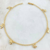 Tobillera Aro Seguido Dije 3.6gr / 26cm / Oro Amarillo 18K