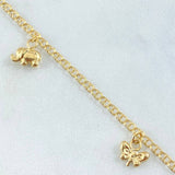 Tobillera Aro Seguido Dije 3.6gr / 26cm / Oro Amarillo 18K