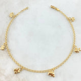 Tobillera Aro Seguido Dije 3.5gr / 24cm / Oro Amarillo 18K