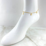 Tobillera Aro Seguido Dije 3.5gr / 24cm / Oro Amarillo 18K