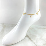 Tobillera Aro Seguido Dije 3.75gr / 25cm / Oro Amarillo 18K