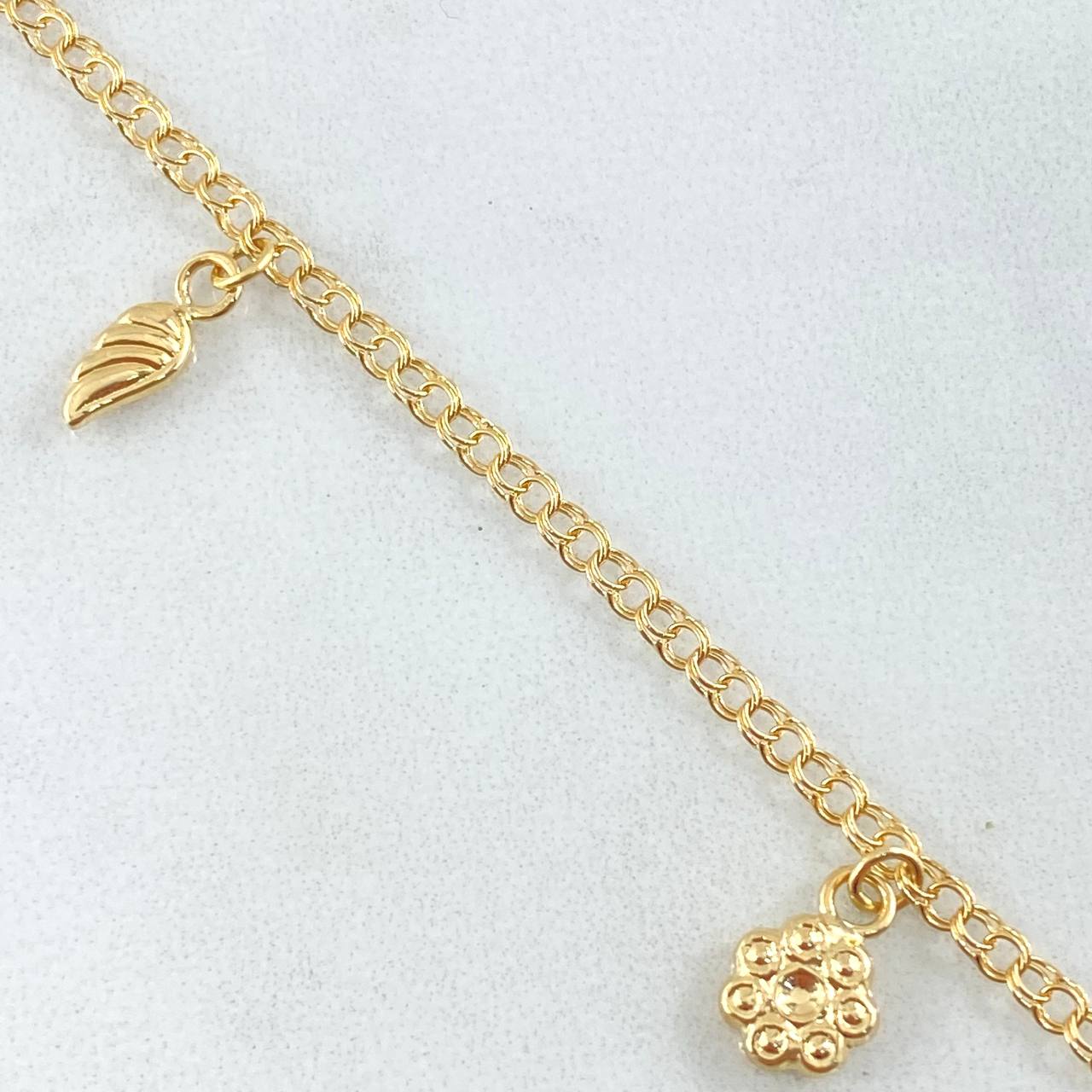 Tobillera Aro Seguido Dije 3.55gr / 25cm / Oro Amarillo 18K