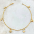 Tobillera Aro Seguido Dije 3.45gr / 24.5cm / Oro Amarillo 18K