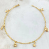Tobillera Aro Seguido Dije 3.45gr / 24.5cm / Oro Amarillo 18K