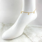 Tobillera Aro Seguido Dije 3.45gr / 24.5cm / Oro Amarillo 18K