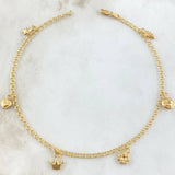 Tobillera Aro Seguido Dije 3.45gr / 25.5cm / Oro Amarillo 18K