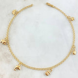 Tobillera Aro Seguido Dije 3.4gr / 25.5cm / Oro Amarillo 18K