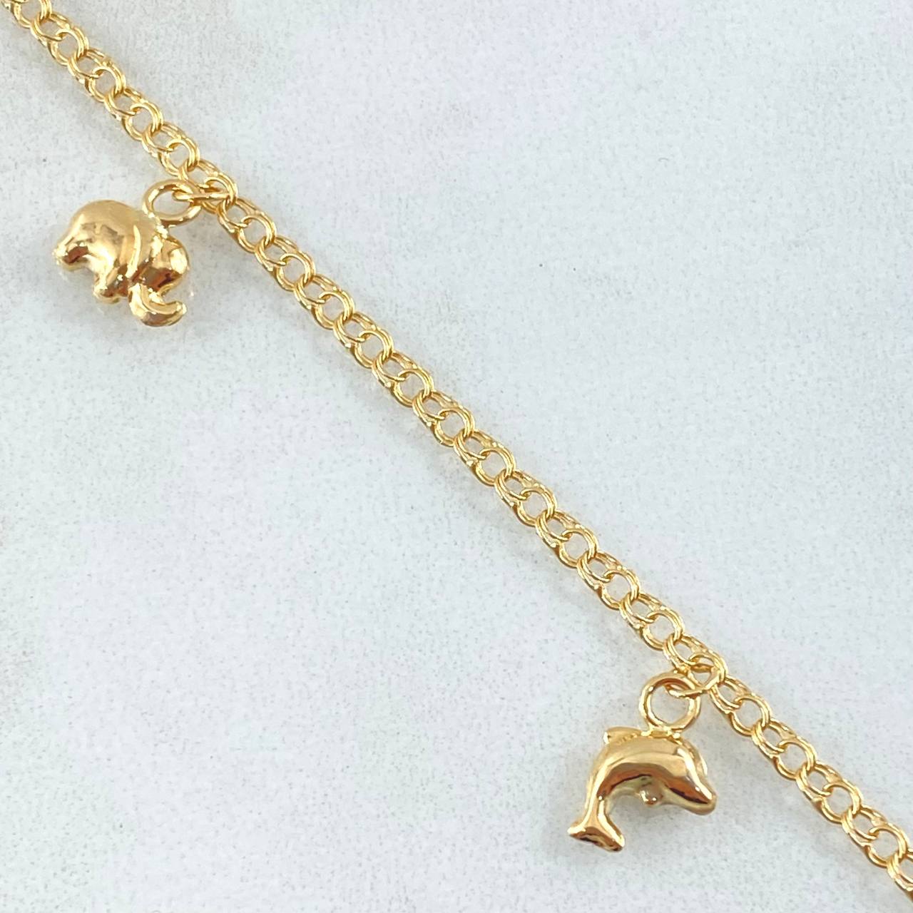 Tobillera Aro Seguido Dije 3.4gr / 25.5cm / Oro Amarillo 18K