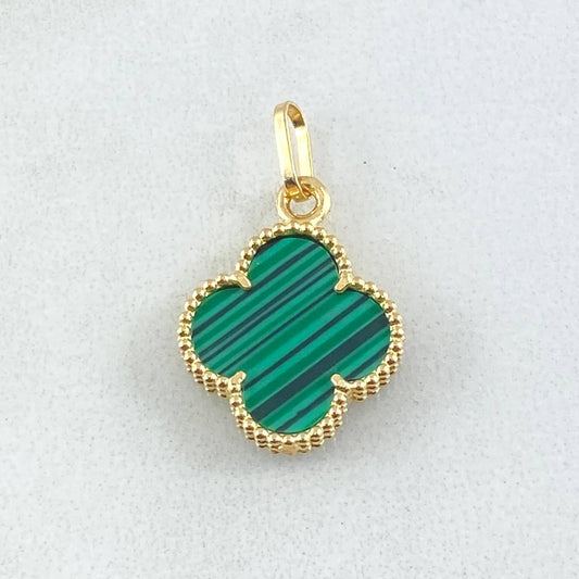 Dije Trebol Verde 1.45gr / 2.2cm / Oro Amarillo Nac.Esp. 18K ©