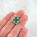 Dije Trebol Verde 1.55gr / 2.2cm / Oro Amarillo Nac.Esp. 18K ©