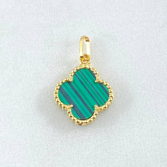 Dije Trebol Verde 1.15gr / 1.9cm / Oro Amarillo Nac.Esp. 18K ©