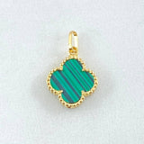 Dije Trebol Verde 1.3gr / 1.9cm / Oro Amarillo Nac.Esp. 18K ©