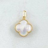 Dije Trebol Blanco 1.8gr / 2.2cm / Oro Amarillo Nac.Esp. 18K ©