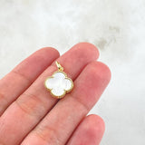 Dije Trebol Blanco 1.8gr / 2.2cm / Oro Amarillo Nac.Esp. 18K ©