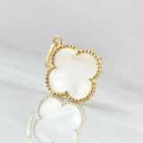 Dije Trebol Blanco 1.6gr / 2.2cm / Oro Amarillo 18K *