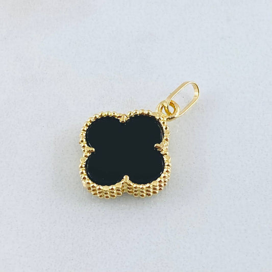 Dije Trebol Negro 1.7gr / 2.2cm / Oro Amarillo Nac.Esp. 18K ©