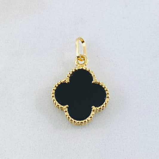 Dije Trebol Negro 1.75gr / 2.2cm / Oro Amarillo Nac.Esp. 18K ©