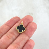 Dije Trebol Negro 1.8gr / 2.3cm / Oro Amarillo 18K