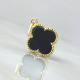 Dije Trebol Negro 1.8gr / 2.3cm / Oro Amarillo 18K