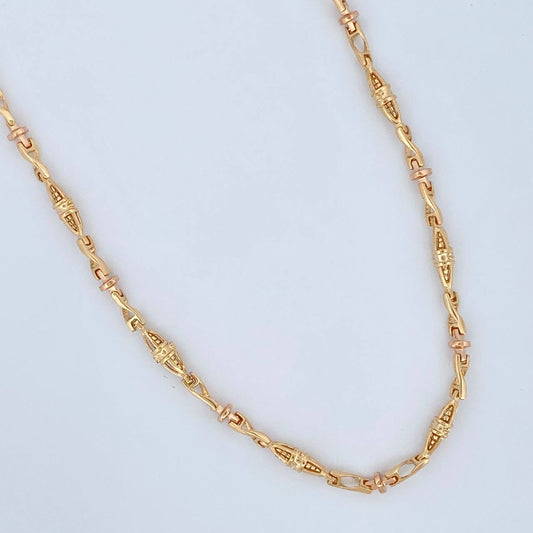 Cadena Rustica Dubai 28.5gr / 61cm / Dos Oros Amarillo Rosa 18K $
