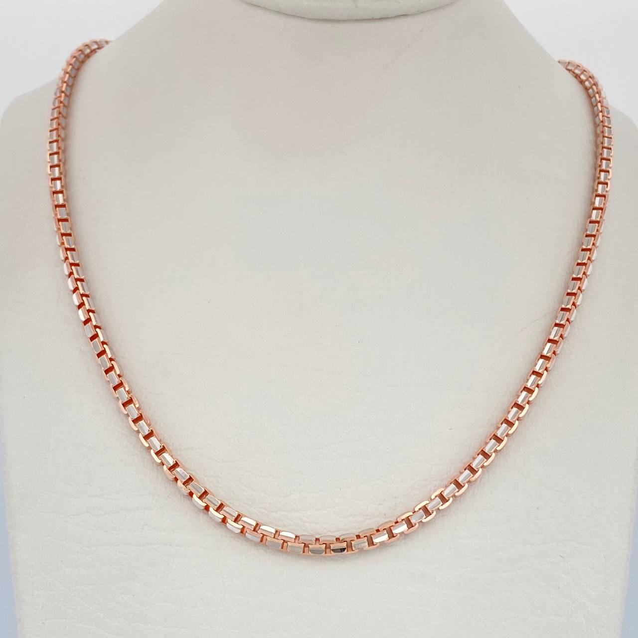 Cadena Veneciana 33.4gr / 70cm / Dos Oros Blanco Rosa +3 18K $