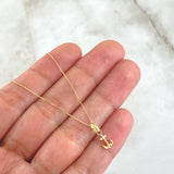 Set Cadena Veneciana 0.95gr / 45cm / 0.5mm + Dije Ancla 0.25gr / 1.4cm 1.2gr Oro Amarillo 18K (Oferta)