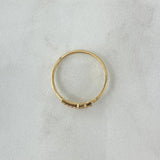 Anillo Cruz Basteada 1.35gr / T7 1/4 / Circones Blancos Oro Amarillo 18K ©