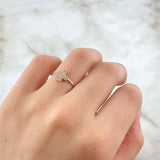 Anillo Cruz Basteada 1.35gr / T7 1/4 / Circones Blancos Oro Amarillo 18K ©