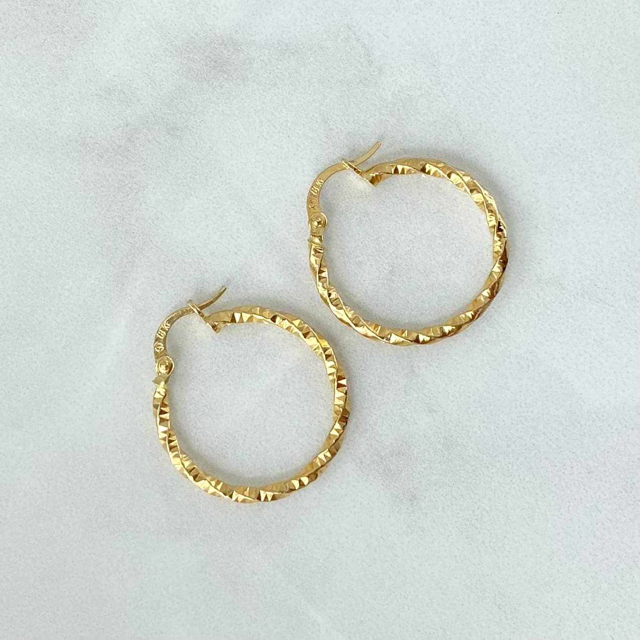 Candongas Majo 1.55gr / 2.6cm / Diamantada Oro Amarillo 18K ©