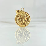 Dije Santísima Trinidad 1.15gr / 2.5cm / Circulo Mate Troquelado Oro Amarillo 18K