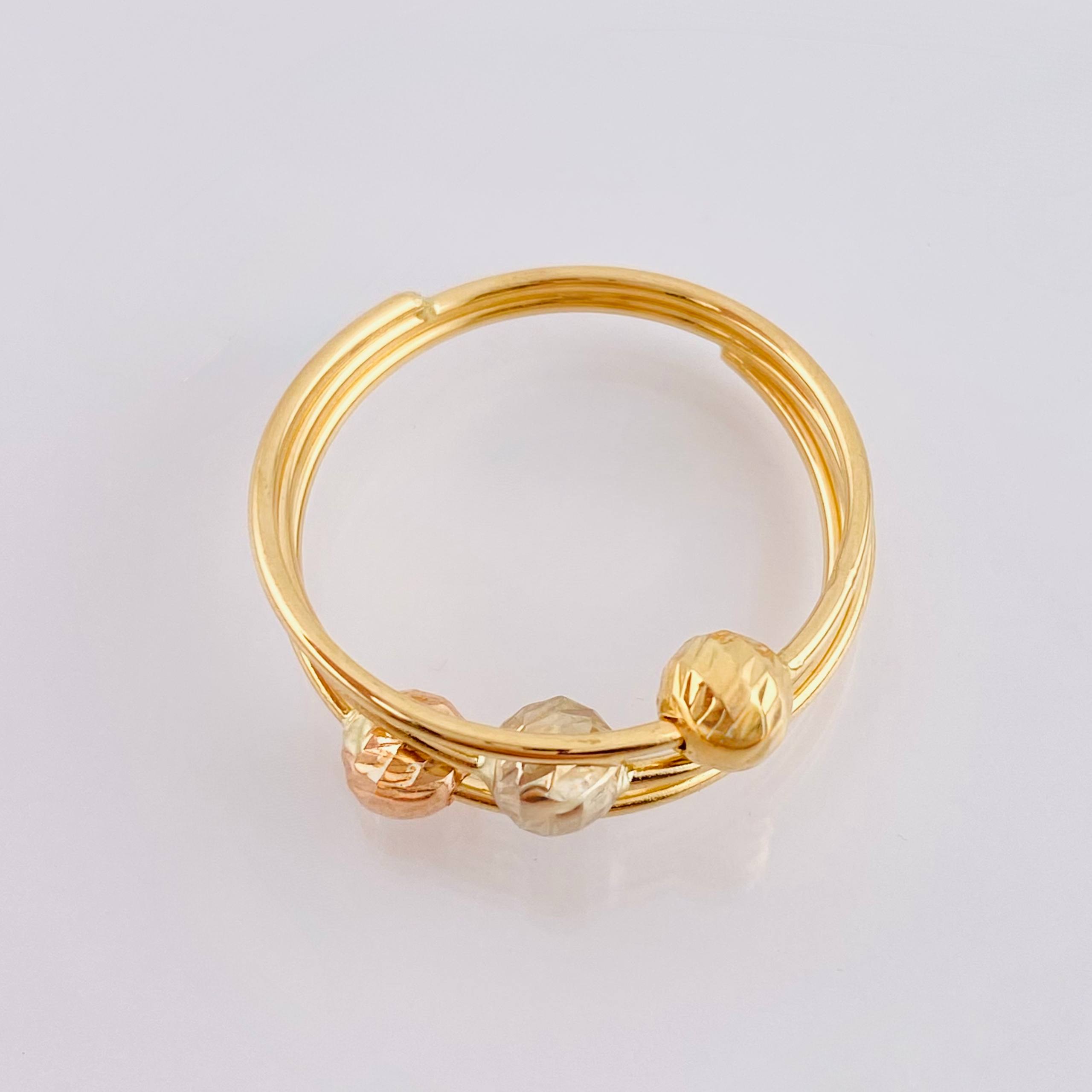 Anillo Cinturon de Orion Diamantado 1.7gr / T4 3/4 / Tres Oros 18K