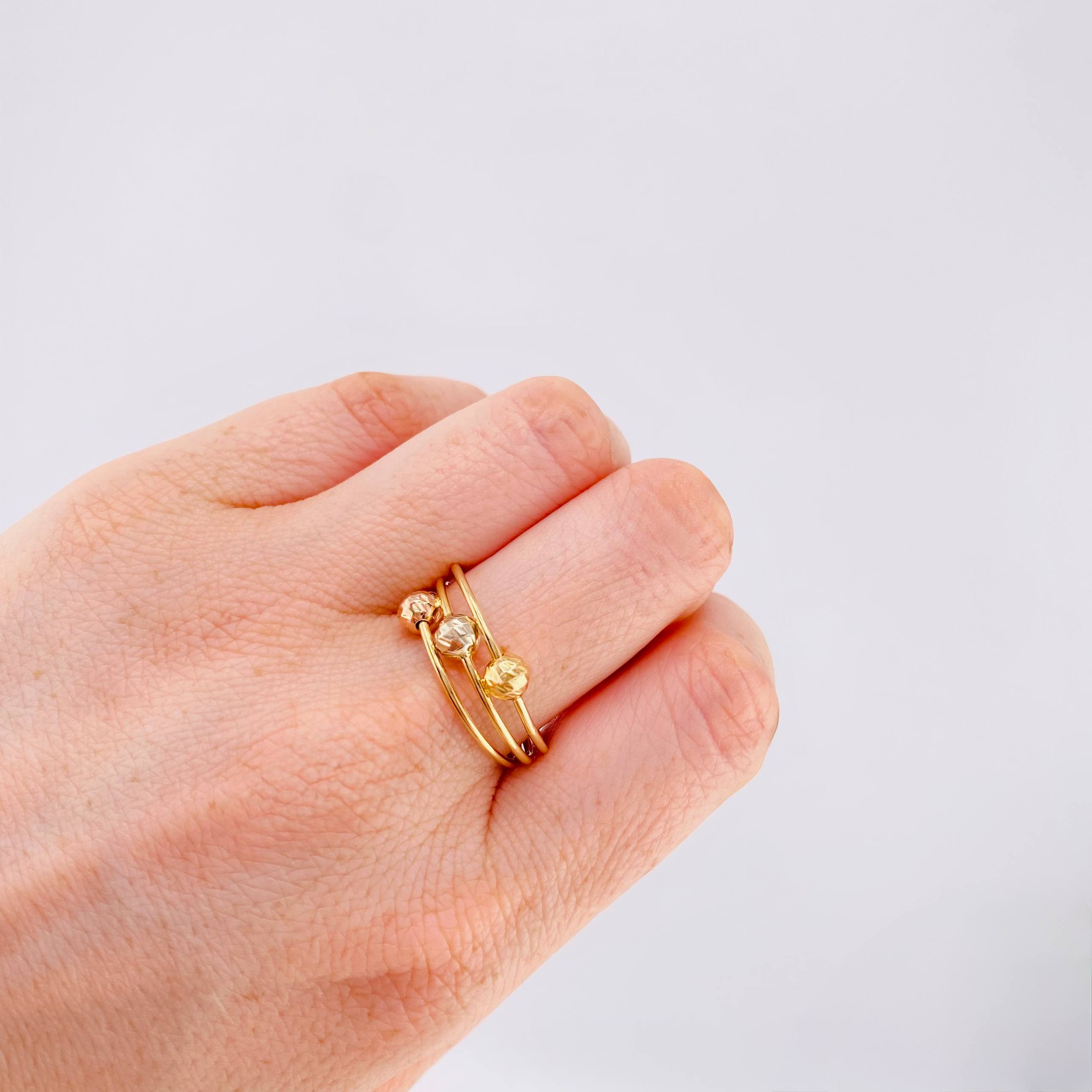 Anillo Cinturon de Orion Diamantado 1.7gr / T5 3/4 / Tres Oros 18K