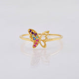 Anillo Mariposa Silueta 1.15gr / T7 / Oro Amarillo 18K