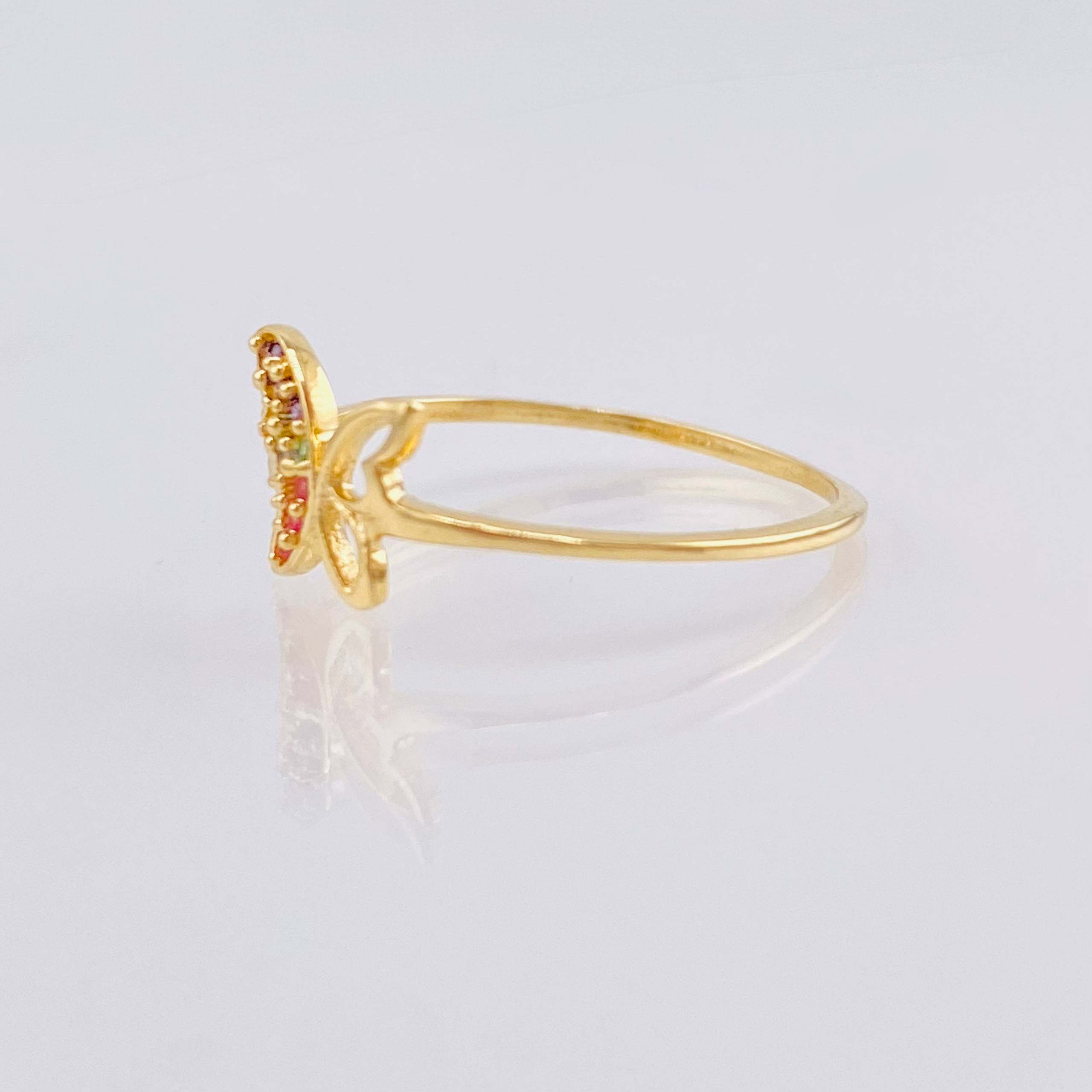 Anillo Mariposa Silueta 1.15gr / T7 / Oro Amarillo 18K