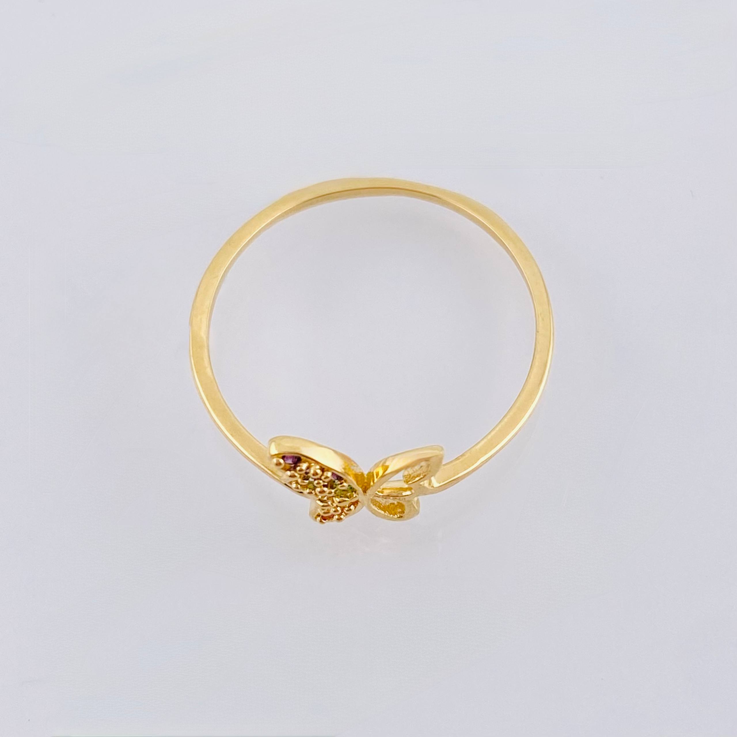 Anillo Mariposa Silueta 1.15gr / T7 / Oro Amarillo 18K