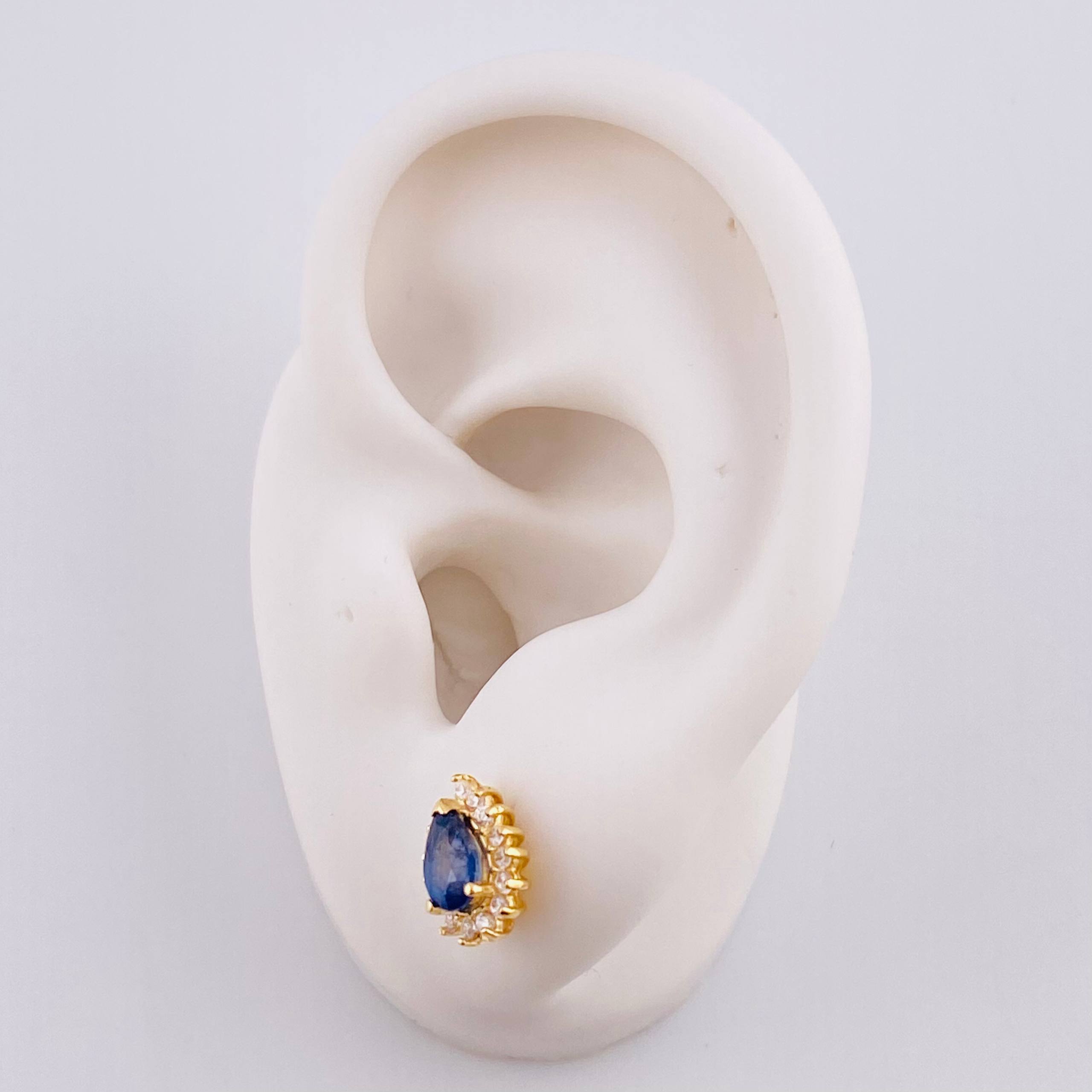 Topos Gota Tupida Zafiros 80pts 2g / 9.75mm Oro Amarillo 18K