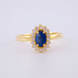 Anillo Óvalo Tupido Zafiro 45pts 2.5g / T7 1/2 Oro Amarillo 18K