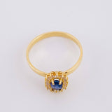 Anillo Óvalo Tupido Zafiro 45pts 2.5g / T8 Oro Amarillo 18K