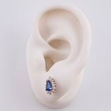 Set Gota Tupida Diamantes 1.2qts Zafiros 1.3qts 4.95g / T7 1/2 Oro Blanco 18K