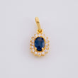 Dije Óvalo Tupido Zafiro 65pts 1.3g / 1.8cm Oro Amarillo 18K