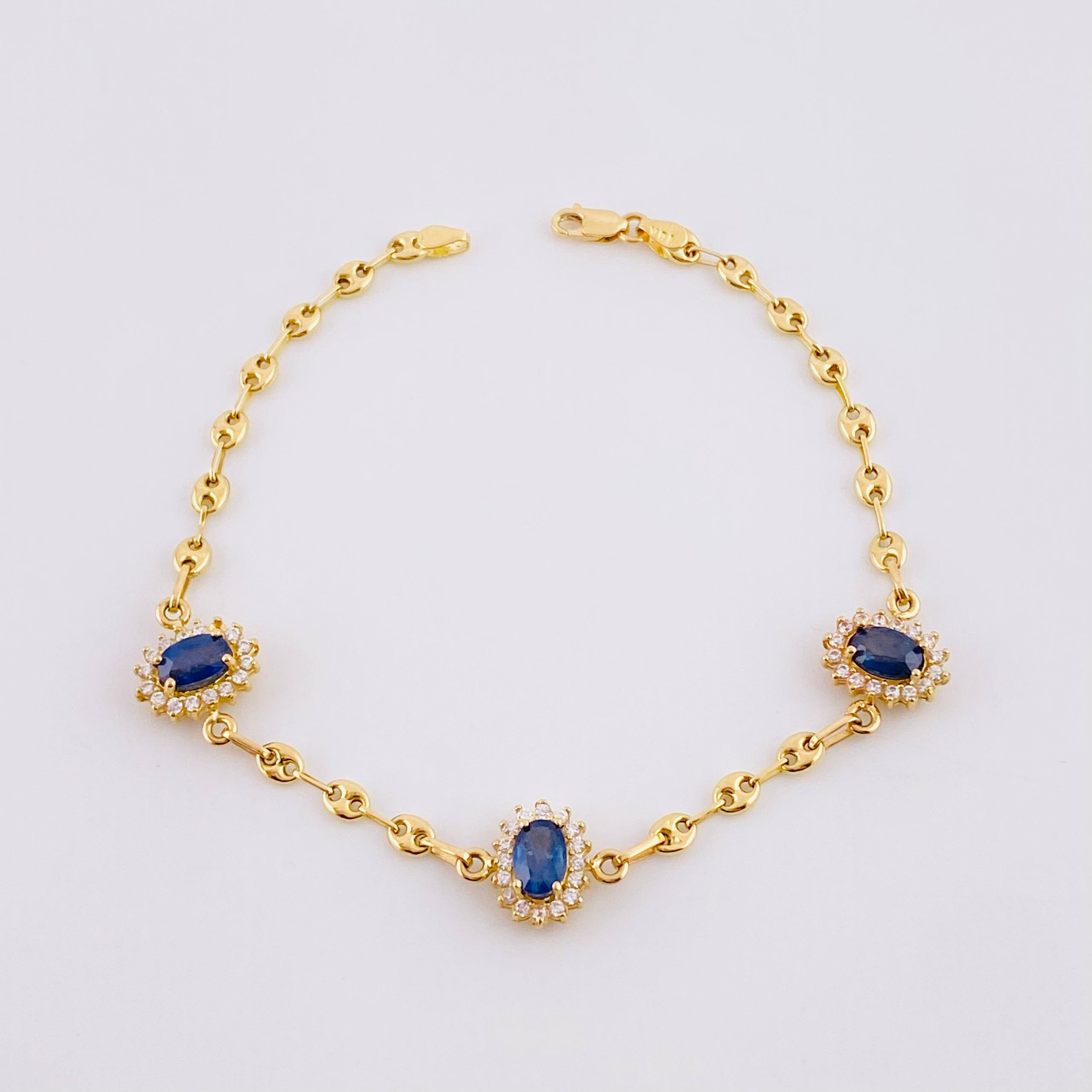 Pulso GC Óvalos Tupidos Zafiros 2.1qts 5.2g / 17.6cm / 3.15mm Oro Amarillo 18K